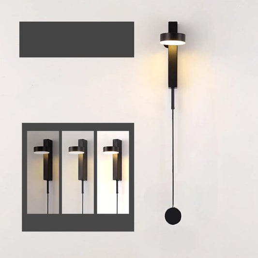 Stilren vägglampa för sovrum med LED roterande design