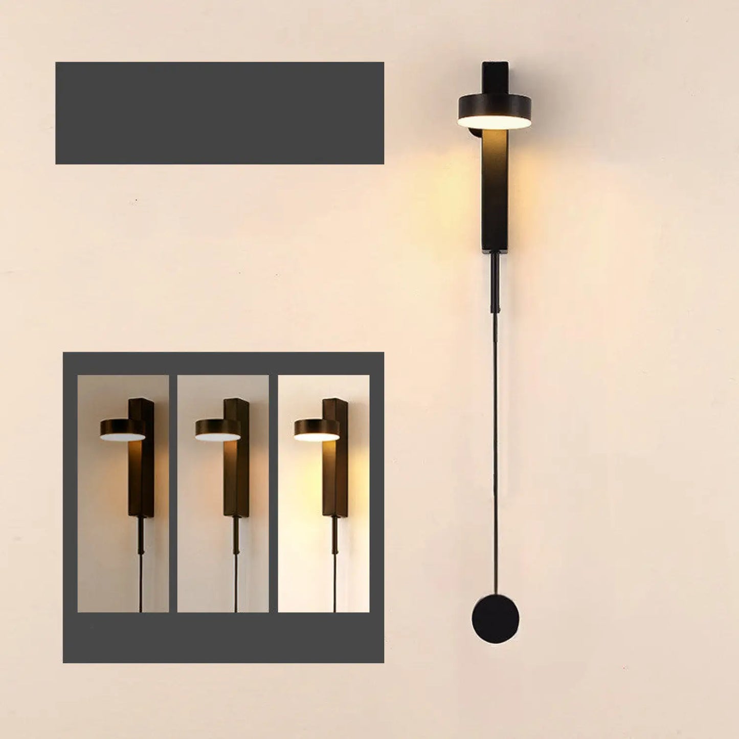 Stilren vägglampa för sovrum med LED roterande design