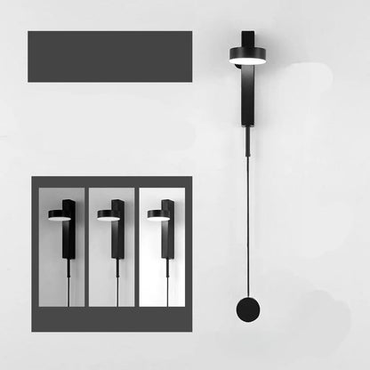 Stilren vägglampa för sovrum med LED roterande design