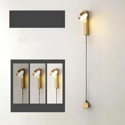 Stilren vägglampa för sovrum med LED roterande design