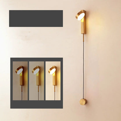 Stilren vägglampa för sovrum med LED roterande design