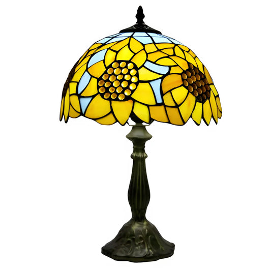 Solros Tiffany-lampa med livfullt glasarbete