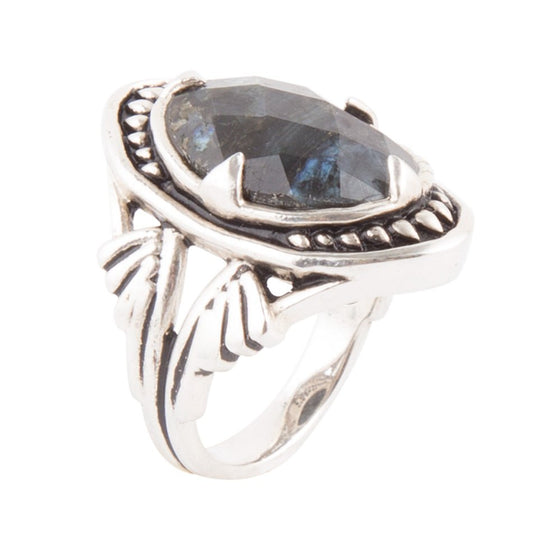 Anello Facettato in Labradorite Notte dei Dolci Sogni