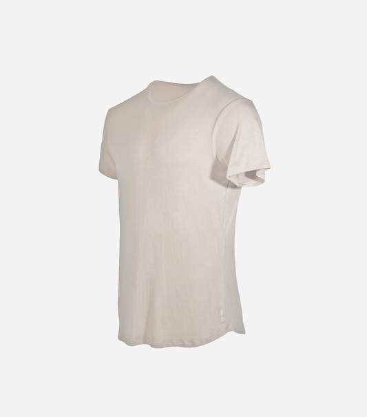 T-shirt en bambou à ourlet courbé Swift - Sable