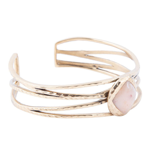 Bransoletka Terra Peach Moonstone i Złoty Manżet