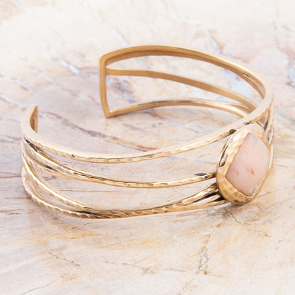 Bransoletka Terra Peach Moonstone i Złoty Manżet