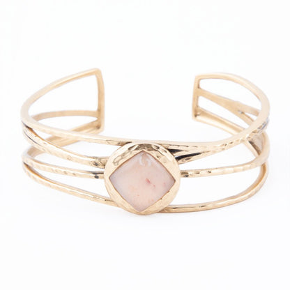 Bransoletka Terra Peach Moonstone i Złoty Manżet