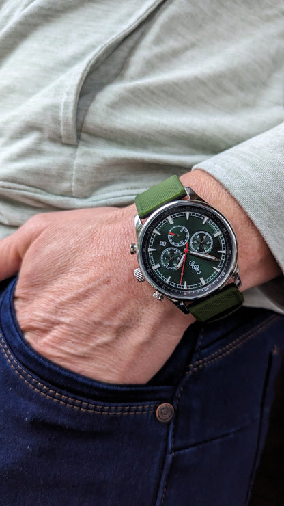Zielony sportowy chronograf