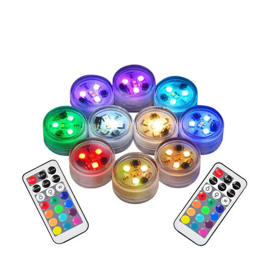 Tre diamant-LED-akvarielampor med RGB-fjärrkontroll
