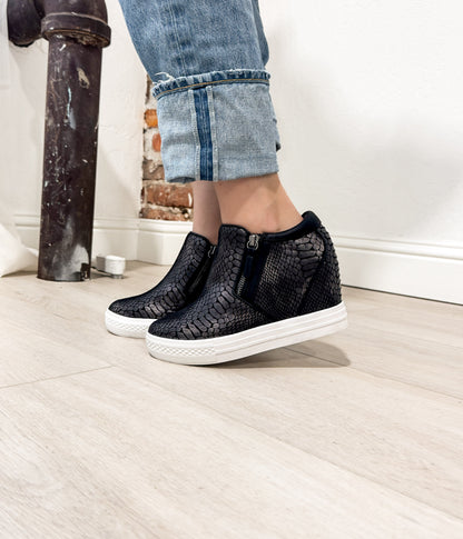 Timmibelle sneakersy na koturnie w kolorze czarnym