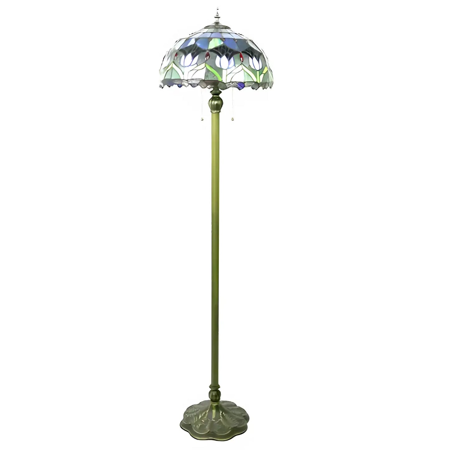 Tulip Tiffany-lampa i glasmosaik - Golvlampa
