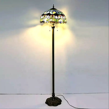 Tulip Tiffany-lampa i glasmosaik - Golvlampa