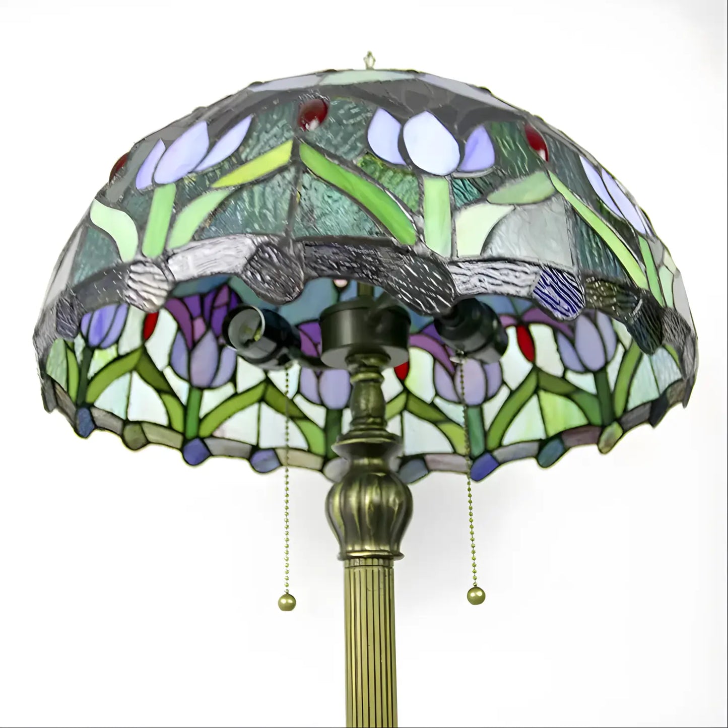 Tulip Tiffany-lampa i glasmosaik - Golvlampa
