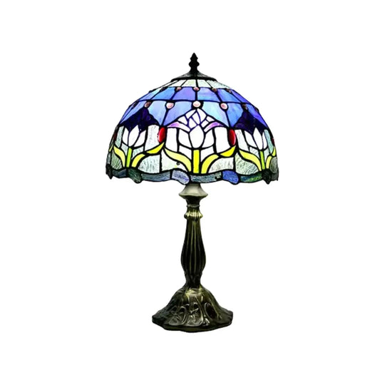 Mini Tiffany-lampa med tulpanformad glasdesign