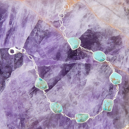 Bracciale a linea in Turchese e argento sterling