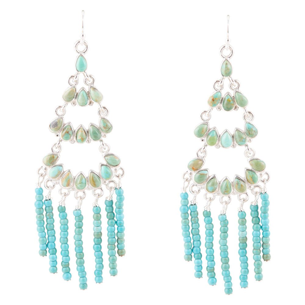 Orecchini a chandelier stratificati Turchese