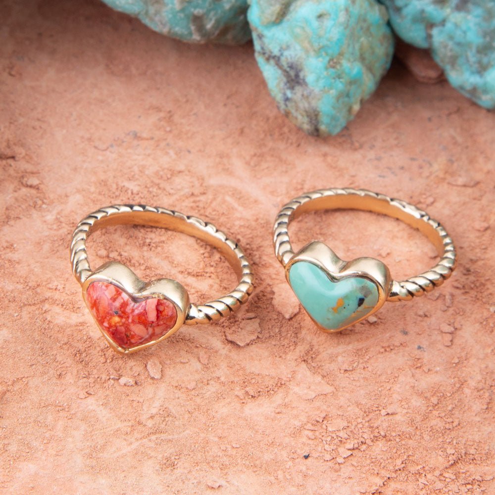 Rope My Heart Blu Turchese e Anello Dorato