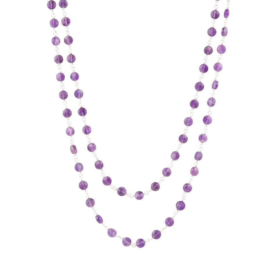 Zwei-Reihen-Amethyst-Halskette