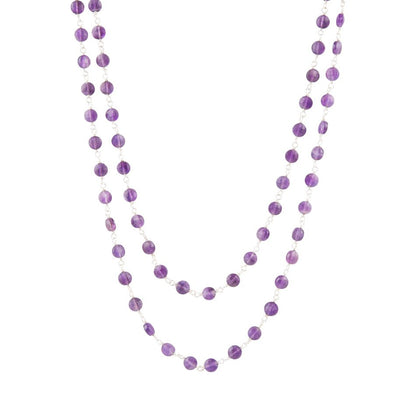Zwei-Reihen-Amethyst-Halskette