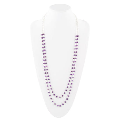 Zwei-Reihen-Amethyst-Halskette