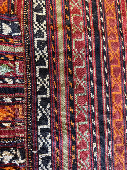 UNIQUE Antique Square Azerbijani Shahsavan Jajim Rug 6’4” x 6’8”