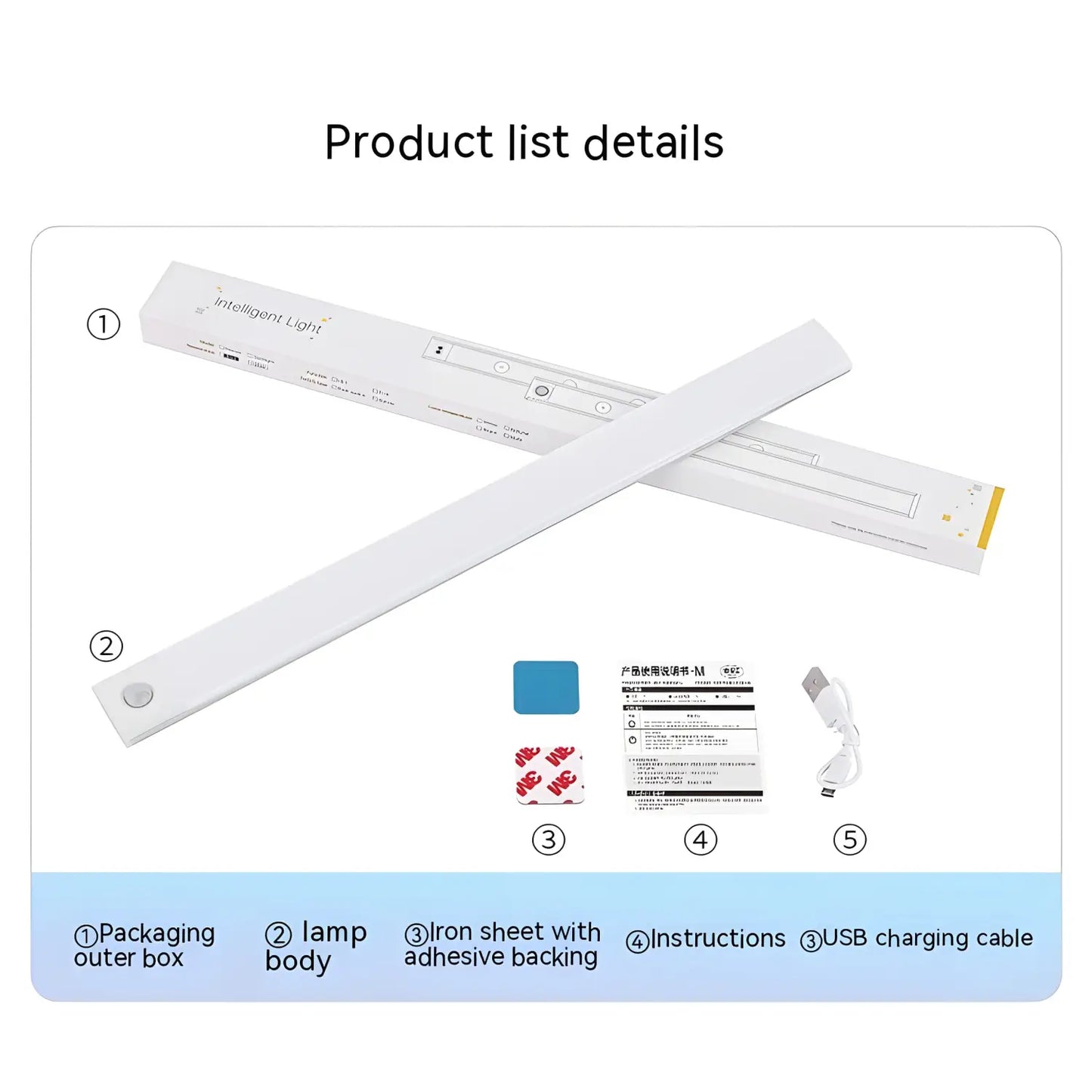 USB Uppladdningsbar LED Nattlampa med Rörelsesensor