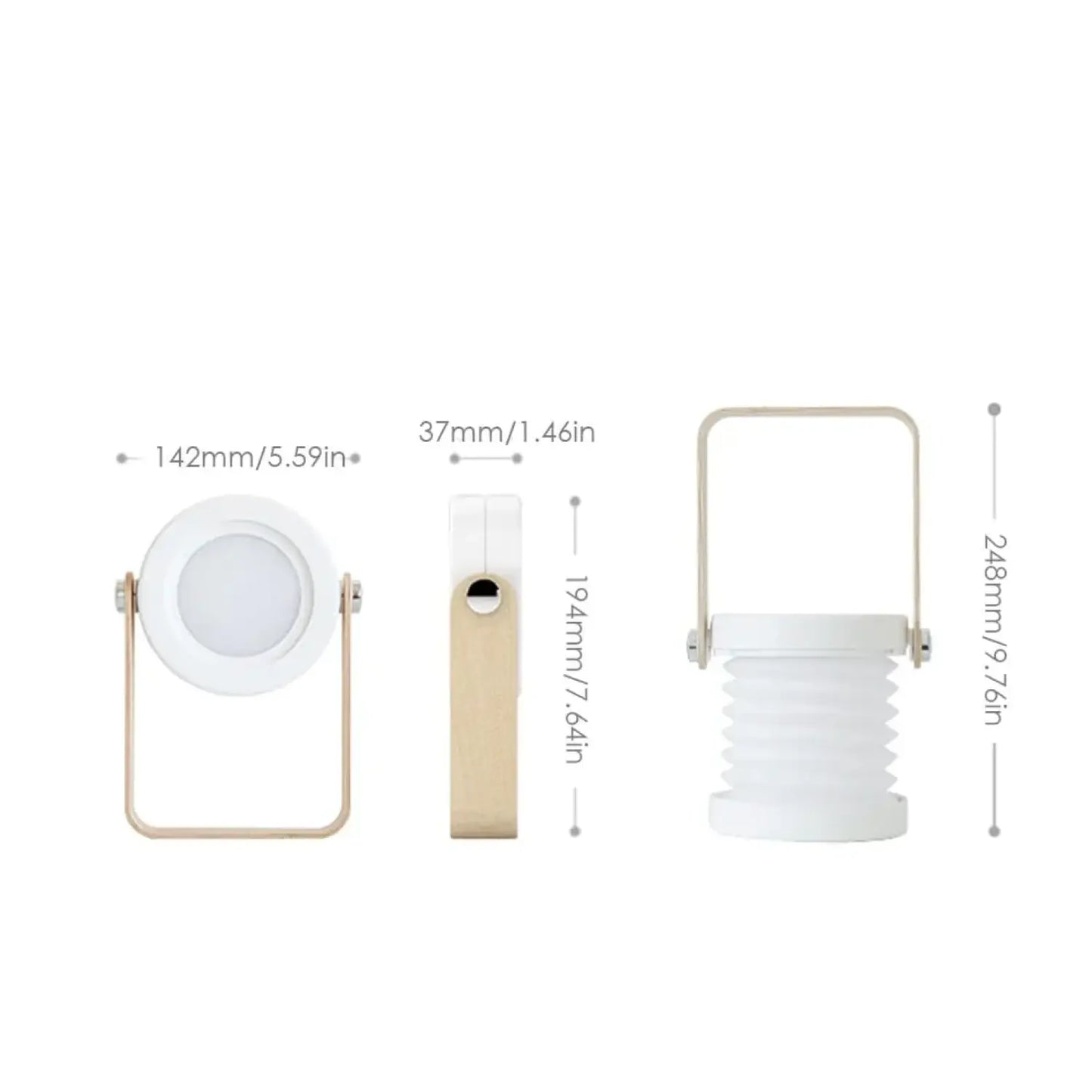 USB-uppladdningsbar och bärbar lampa med vikbar LED-ljusfunktion