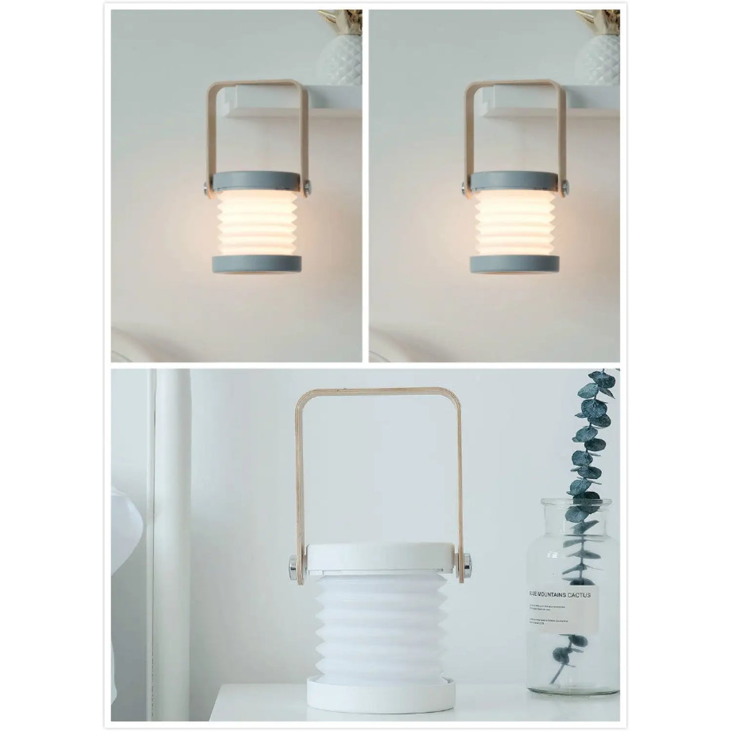 USB-uppladdningsbar och bärbar lampa med vikbar LED-ljusfunktion