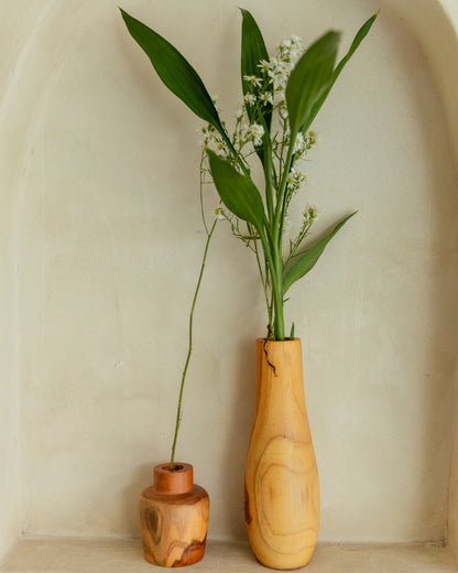 Teak Flower Vases
