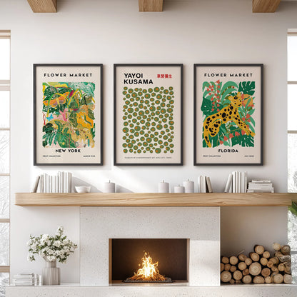 Flower Market, Kusama Art Prints. Modern Tropical Wall Decor
