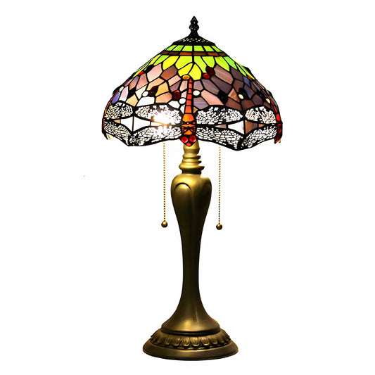 Vintage Tiffany-lampa med trollsländeglasarbete