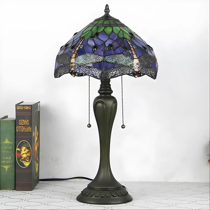 Vintage Tiffany-lampa med trollsländeglasarbete