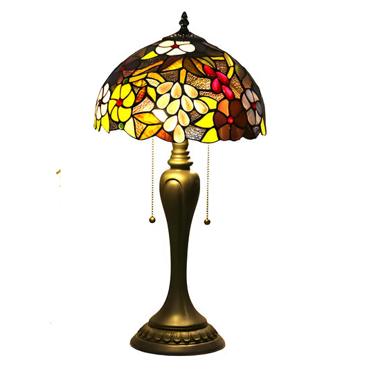 Äkta Tiffany-lampa med vintage druvglasarbete