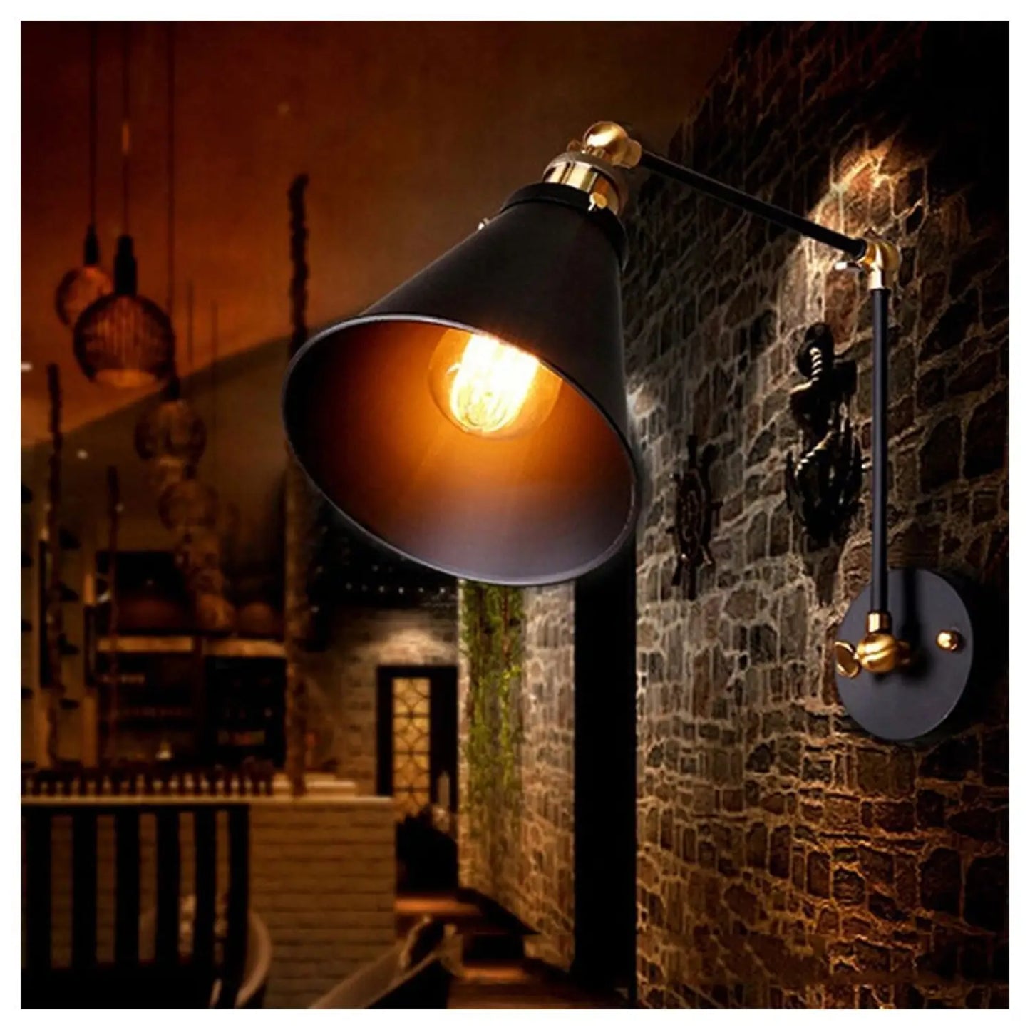 Vintageinspirerad vikbar väggmonterad ljusarmatur design