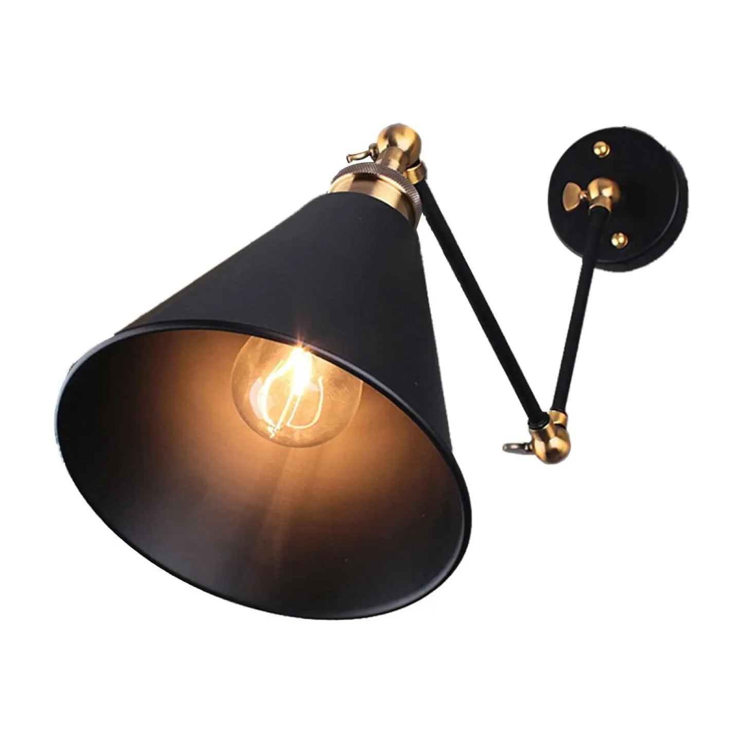Vintageinspirerad vikbar väggmonterad ljusarmatur design