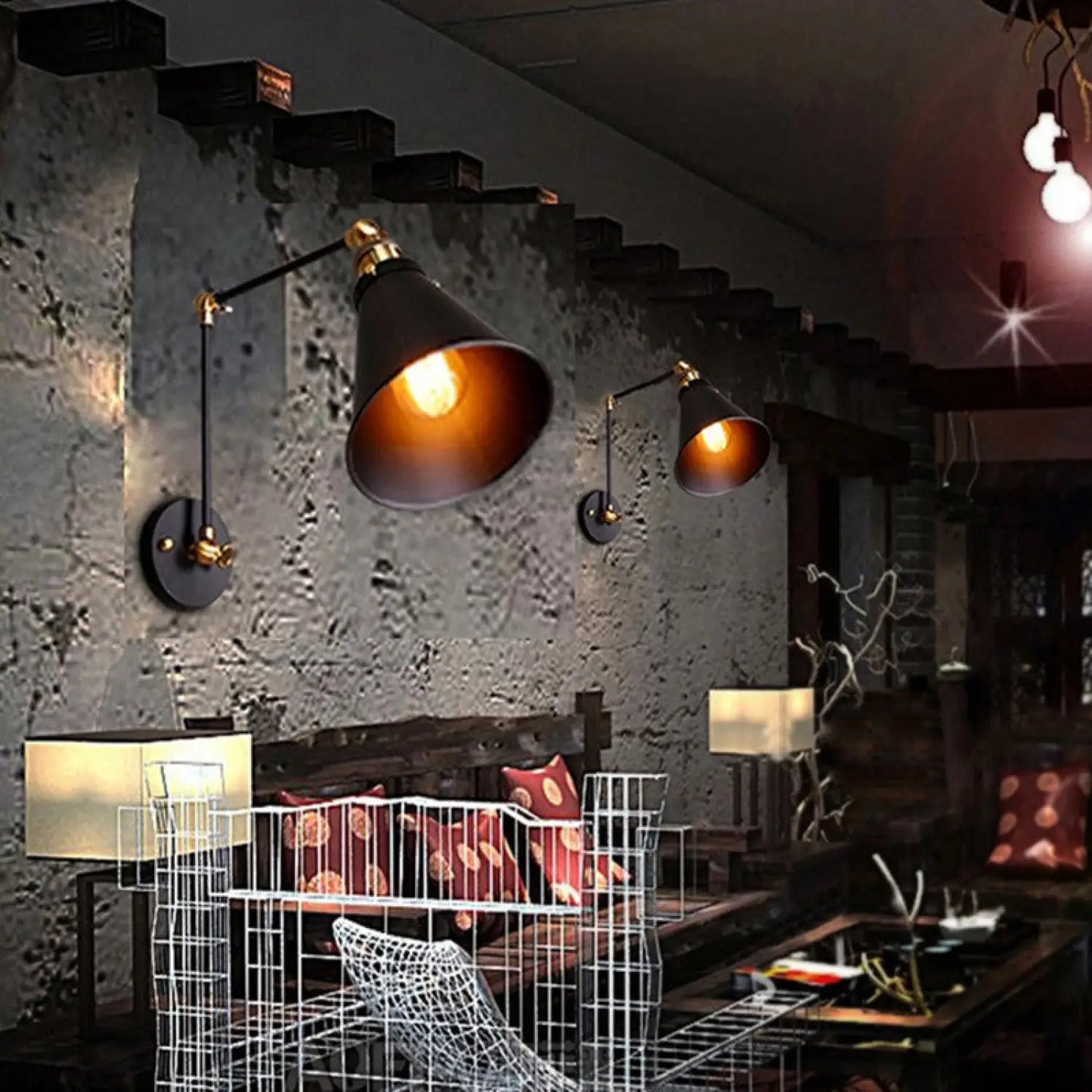 Vintageinspirerad vikbar väggmonterad ljusarmatur design