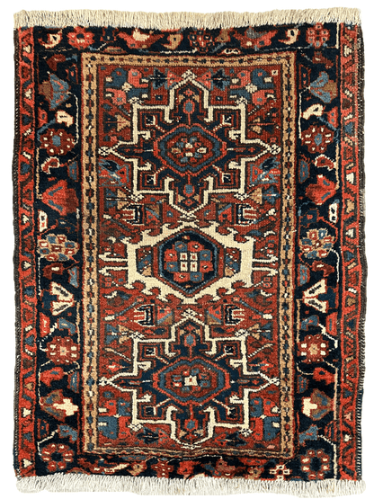 Vintage Persian Karaja Heriz Runner 24”x33”
