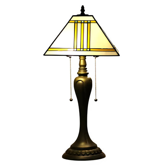 Vintage fyrkantig Tiffany-lampa till salu