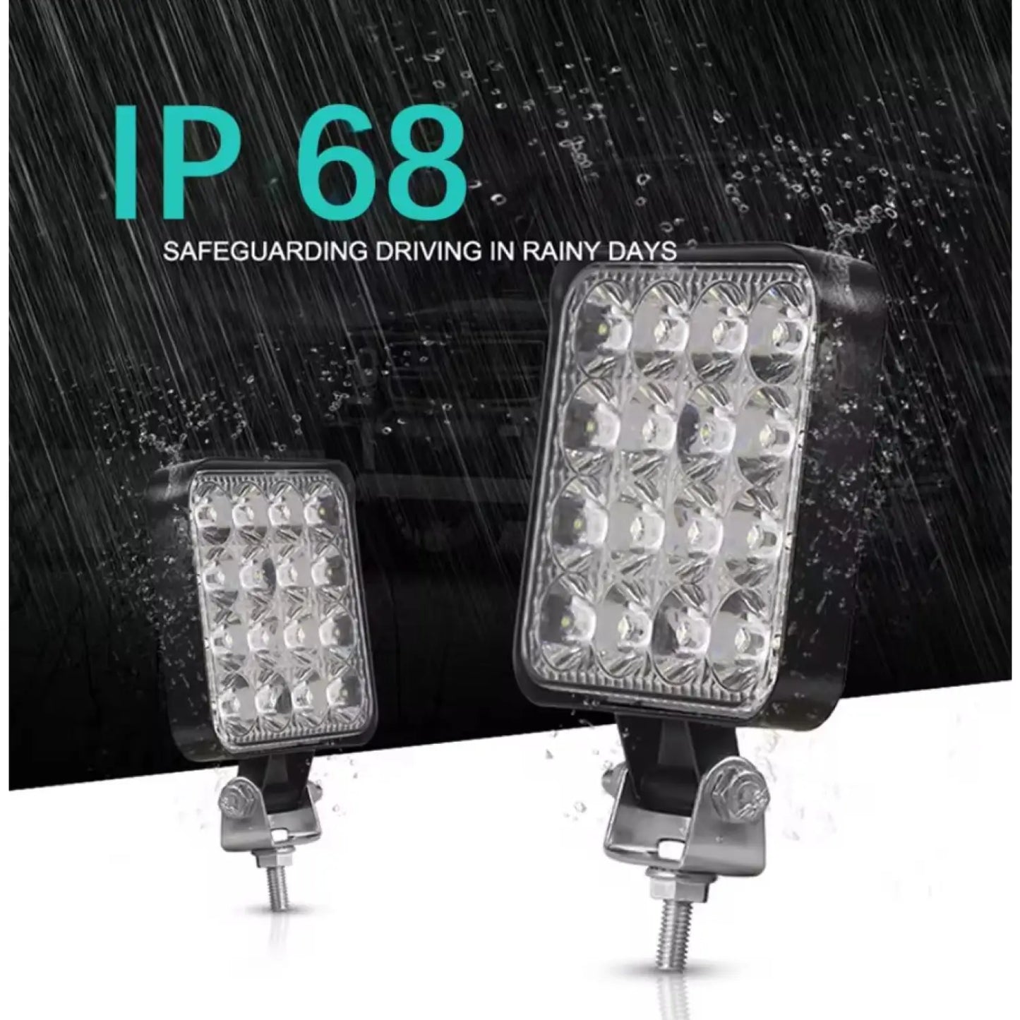 Vattentät LED-strålkastare - 48W IP68-klassad 6000K 9-36V