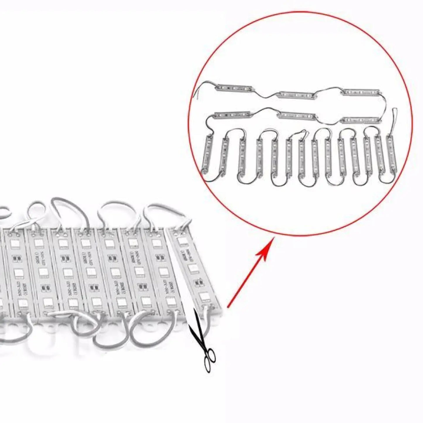 Vattentät modul LED-ljusslinga med 60 LED-lampor och 10ft kabel