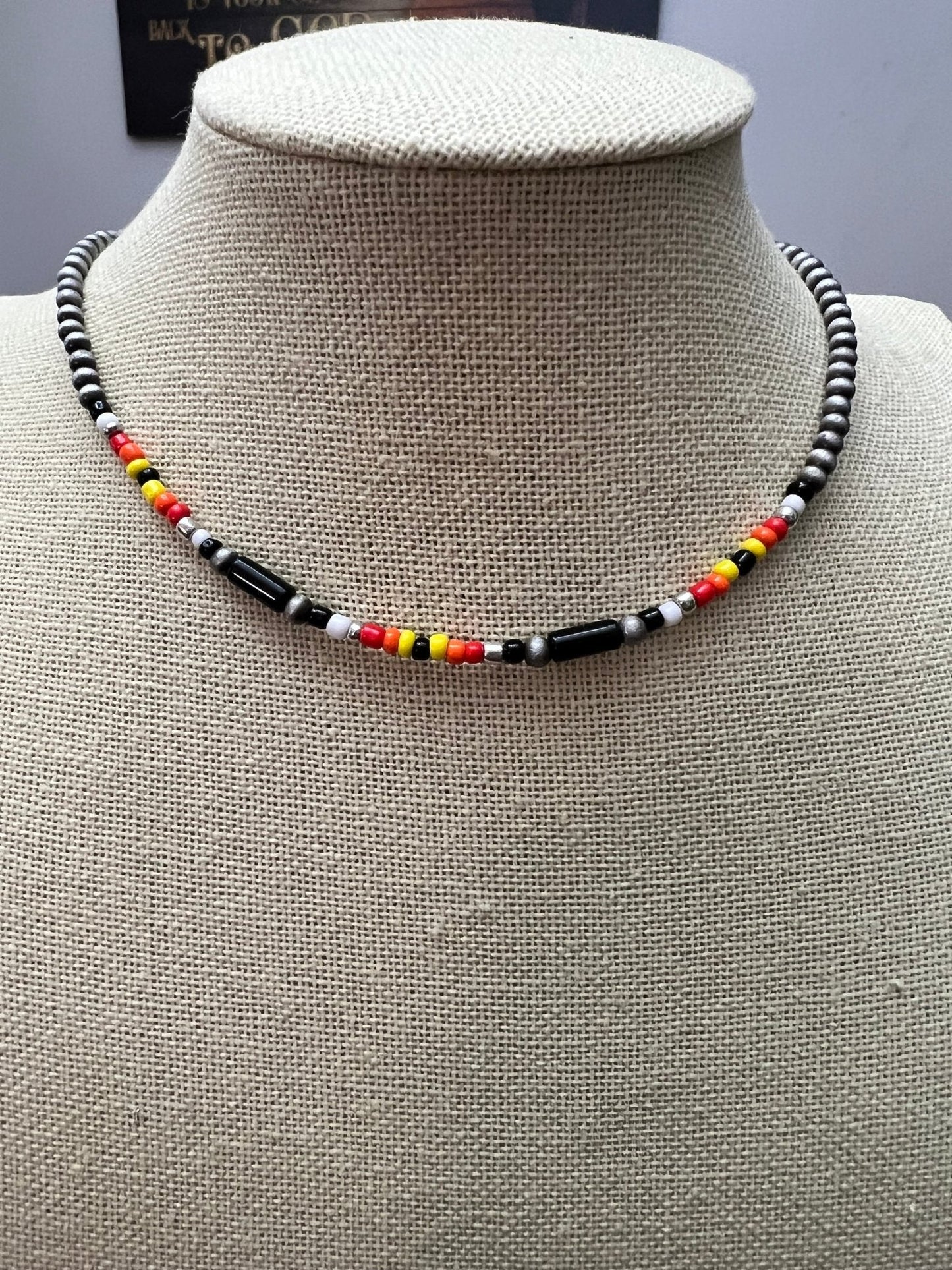 Zachodni Cylinder Seed Beed Choker - 15 cali + 3