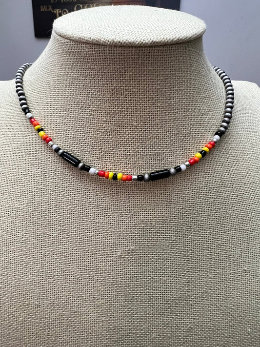 Zachodni Cylinder Seed Beed Choker - 15 cali + 3