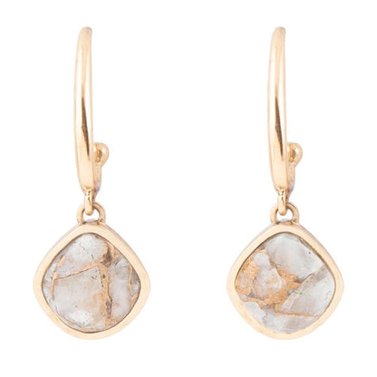 White and Golded Calcite Drop Earrings