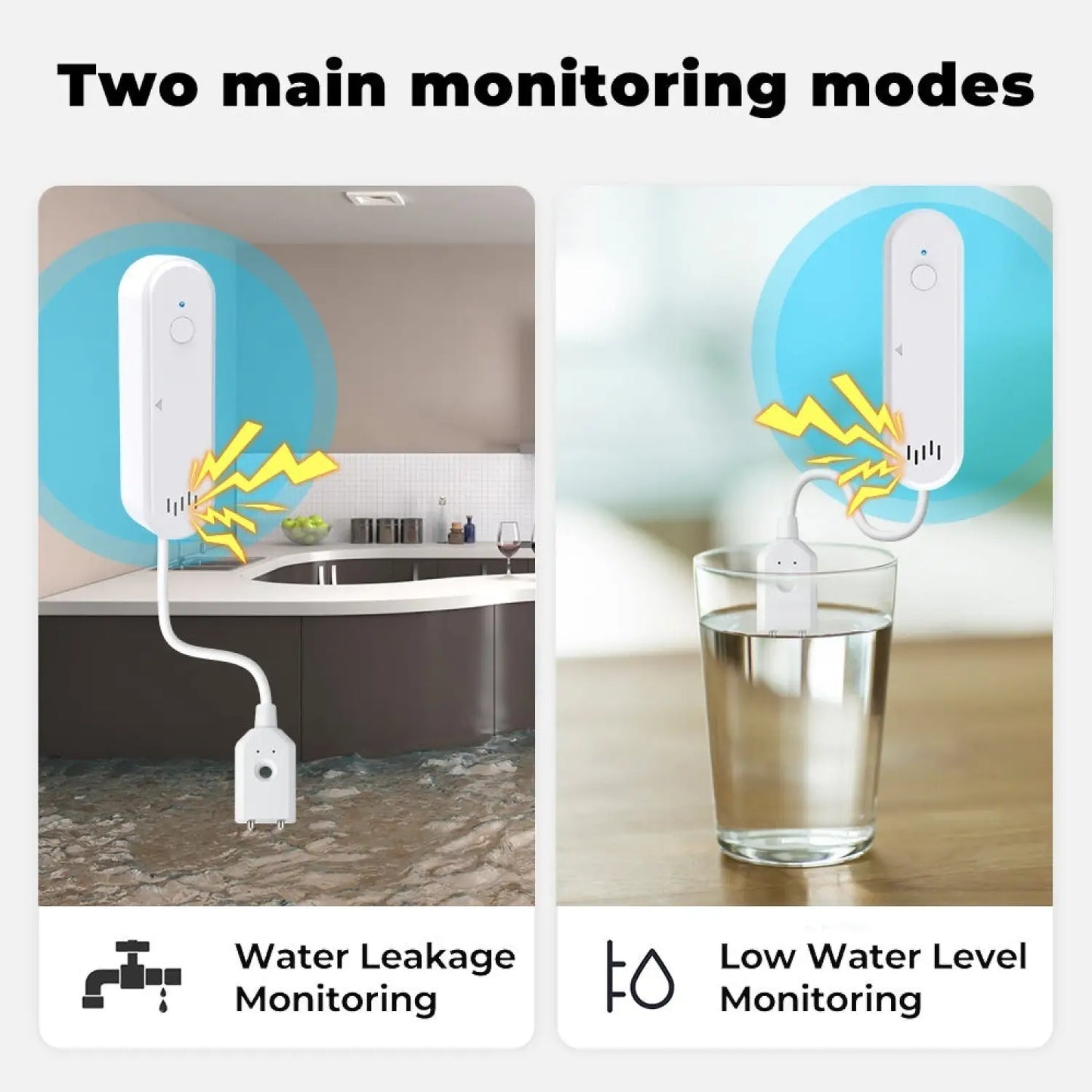 WiFi Vattennivåsensor & Läckagealarm för Hem Säkerhet – Tuya Smart