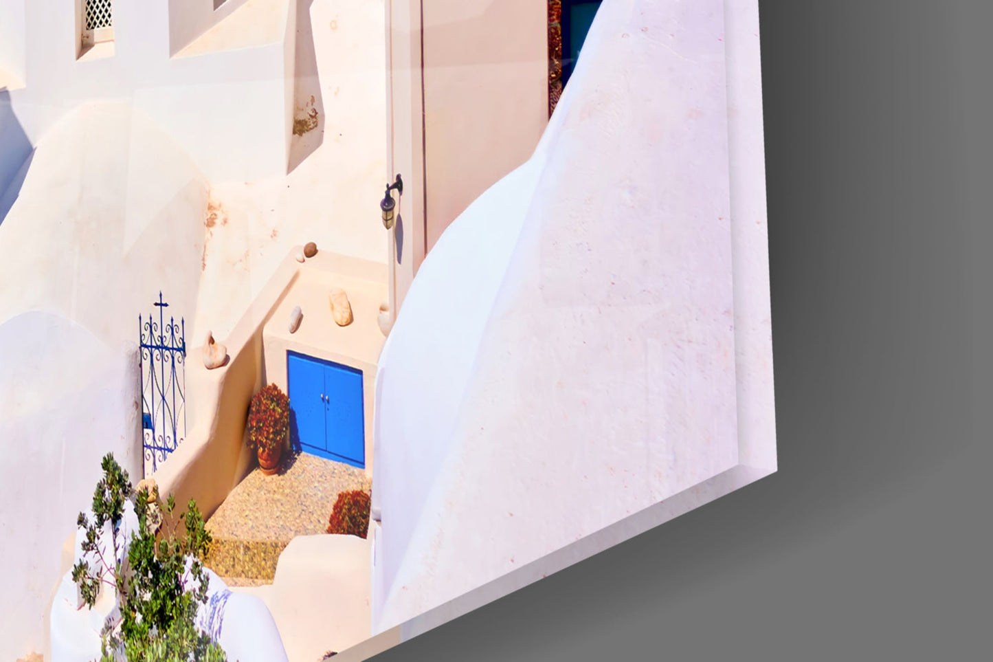 Santorini Glass Wall Art