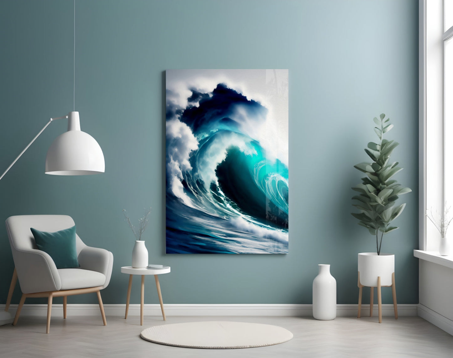 Waves Glass Wall Art