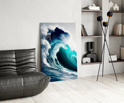 Waves Glass Wall Art
