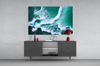 Waves Glass Wall Art