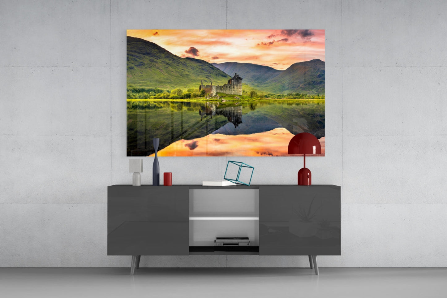 Loch Birch Scotland Glass Wall Art