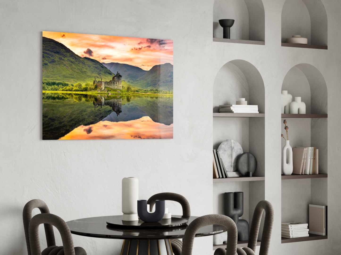 Loch Birch Scotland Glass Wall Art